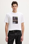HUGO t-shirt bawełniany Doreston męski kolor biały z nadrukiem 50554319