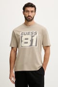 Guess t-shirt bawełniany OPA męski kolor beżowy z nadrukiem Z6RI04 I3Z14