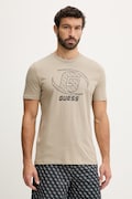 Guess t-shirt bawełniany KELE męski kolor beżowy z nadrukiem Z6RI06 I3Z14