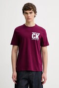 Calvin Klein t-shirt bawełniany męski kolor bordowy z nadrukiem LV04RE819G