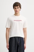 Calvin Klein t-shirt bawełniany męski kolor beżowy z nadrukiem LV04RE820G