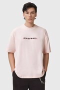 AllSaints t-shirt bawełniany męski kolor różowy z nadrukiem M038PD