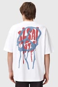 AllSaints t-shirt bawełniany męski kolor biały z nadrukiem M035PD