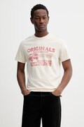 Guess Originals t-shirt bawełniany męski kolor beżowy z nadrukiem M6RI54 K8FQ4