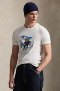 Bavlnené tričko Polo Ralph Lauren pánske, biela farba, s potlačou, 710P07343