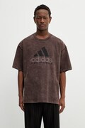 adidas Originals t-shirt bawełniany Equipment Tee męski kolor brązowy z nadrukiem KE1357