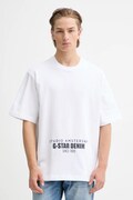 G-Star t-shirt bawełniany męski kolor biały z nadrukiem D27985-D709