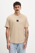 Karl Lagerfeld Jeans t-shirt bawełniany męski kolor beżowy z aplikacją B1M17082