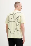 Jack Wolfskin t-shirt treningowy męski bawełniany Celebrate The Paw żółty A65912