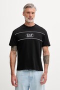 EA7 Emporio Armani T-shirt męski z bawełną czarny AF16548.7M001494