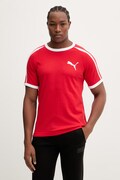 Βαμβακερό μπλουζάκι Puma Big Cat Ringer ανδρικό, χρώμα: κόκκινο, 635242