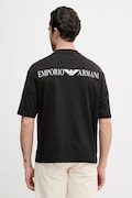 Emporio Armani tricou din bumbac culoarea negru, cu imprimeu, EM005737 AF24470