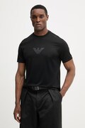 Bavlnené tričko Emporio Armani pánske, čierna farba, s potlačou, EM004583 AF13669