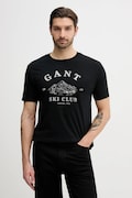 Gant t-shirt bawełniany męski kolor czarny z nadrukiem 2003388