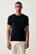 Trussardi T-shirt męski bawełniany z elastanem granatowy G0228000123N