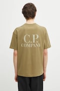 C.P. Company t-shirt bawełniany męski kolor zielony z nadrukiem 20CMTS086A005100W