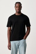 Sisley T-shirt męski bawełniany czarny 3H6TS104S