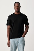 Sisley T-shirt męski bawełniany czarny 3H6TS104S