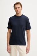 Sisley t-shirt bawełniany męski kolor granatowy gładki 3XDTS104R