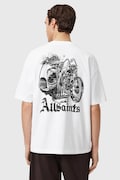 Памучна тениска AllSaints PANHEAD в бяло с принт M021PE
