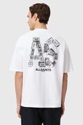 Памучна тениска AllSaints MIXTAPE в бяло с десен M031PE