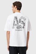Памучна тениска AllSaints MIXTAPE в бяло с десен M031PE