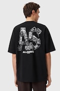 Памучна тениска AllSaints MIXTAPE в черно с десен M031PE