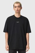 AllSaints t-shirt bawełniany MIKRO męski kolor czarny z nadrukiem M028JE
