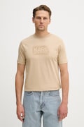 Bavlnené tričko Karl Lagerfeld pánske, béžová farba, s potlačou, 562242.755060