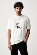 Karl Lagerfeld T-shirt męski bawełniany beżowy 562224.755146