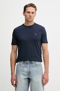 Бавовняна футболка U.S. Polo Assn. DHM колір синій з аплікацією MUP3310