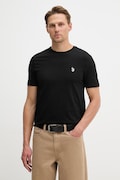 Бавовняна футболка U.S. Polo Assn. DHM колір чорний з аплікацією MUP3310