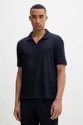Calvin Klein pletena polo majica muška s viskozom mornarsko plava LV00NM2986