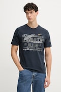 Aeronautica Militare t-shirt bawełniany męski kolor granatowy z nadrukiem TS2535UJ00641