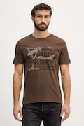 Aeronautica Militare t-shirt bawełniany męski kolor brązowy z nadrukiem TS2535UJ00641