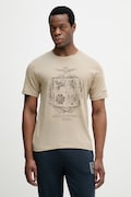 Aeronautica Militare t-shirt bawełniany męski kolor brązowy z nadrukiem TS2540UJ00727