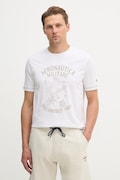 Aeronautica Militare t-shirt bawełniany męski kolor biały z nadrukiem TS2542UJ00641