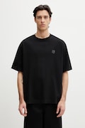 Maison Kitsuné Fox Head tricou de bumbac pentru bărbați negru PM00109KJ0119