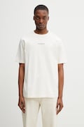 Maison Kitsuné T-shirt bawełniany męski beżowy QM00100KJ7025