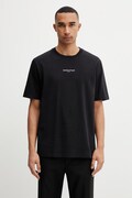 Maison Kitsuné T-shirt bawełniany męski czarny QM00100KJ7025