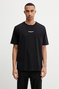 Maison Kitsuné T-shirt bawełniany męski czarny QM00100KJ7025