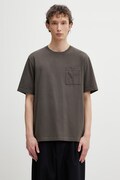 Maison Kitsuné t-shirt męski bawełniany Poetic Script zielony QM00104KJ7025