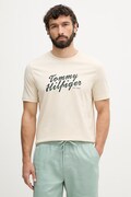 Tommy Hilfiger T-shirt męski bawełniany beżowy MW0MW42385