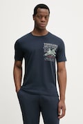Aeronautica Militare t-shirt bawełniany męski kolor granatowy z nadrukiem TS2537UJ00727