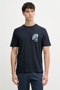 BOSS Orange t-shirt bawełniany męski kolor granatowy z nadrukiem 50561853