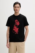 HUGO t-shirt bawełniany Dikerd męski kolor czarny z nadrukiem 50564024