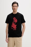 HUGO t-shirt bawełniany Dikerd męski kolor czarny z nadrukiem 50564024