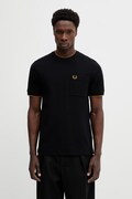 Fred Perry t-shirt bawełniany męski kolor czarny gładki M2395