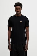 Бавовняна футболка Fred Perry колір чорний однотонна M2395