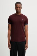 Fred Perry t-shirt bawełniany męski kolor bordowy z aplikacją M2396